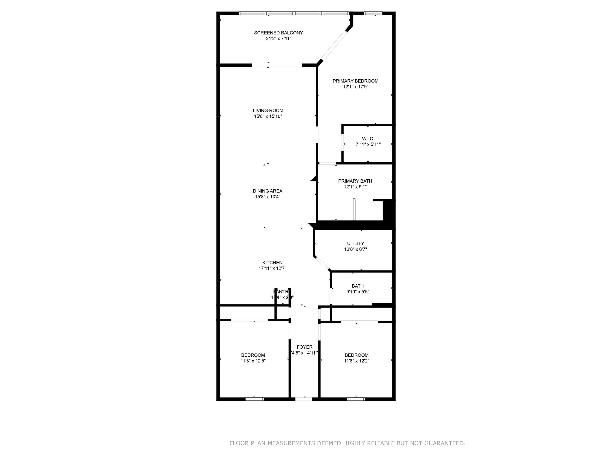 Floor plan for 5265 South Atlantic Avenue, Unit 14‑204, New Smyrna Beach — layout with dimensions