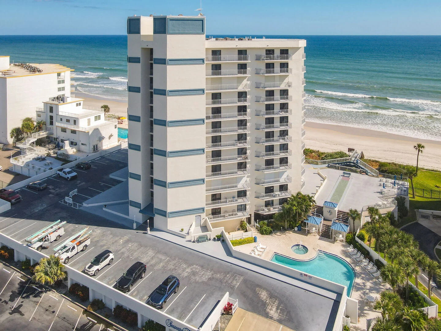 Condo building by the ocean